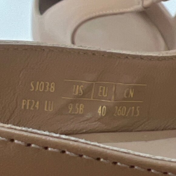 Stuart Weitzman Eva Slingback Pointy Toe Pumps Beige Leather Women Size 40 US9.5 - Picture 9 of 12